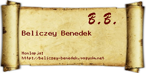 Beliczey Benedek névjegykártya