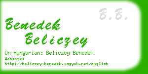 benedek beliczey business card